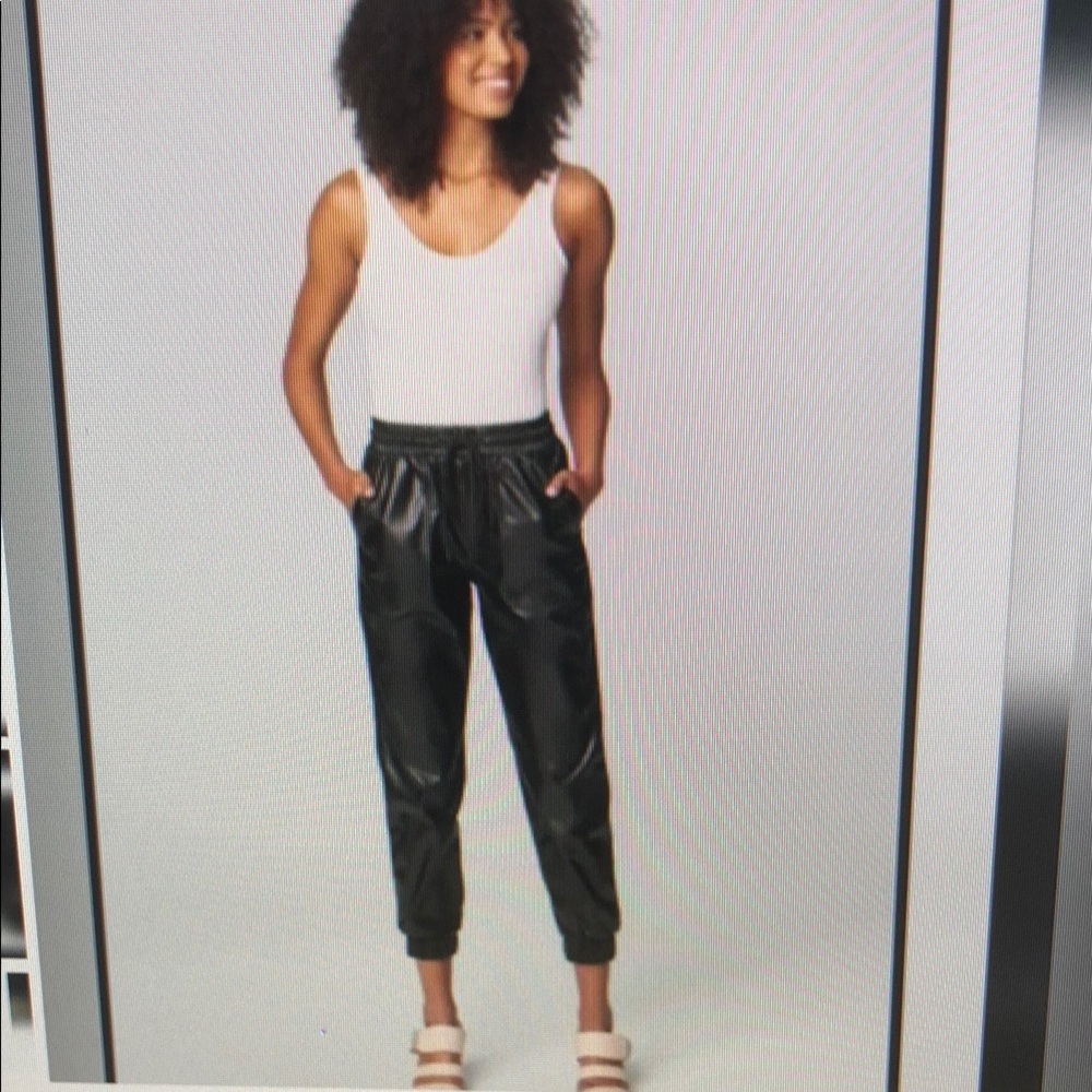 NWT! BLANK NYC VEGAN LEATHER HIGH RISE JOGGERS / PANTS, 8 (29)